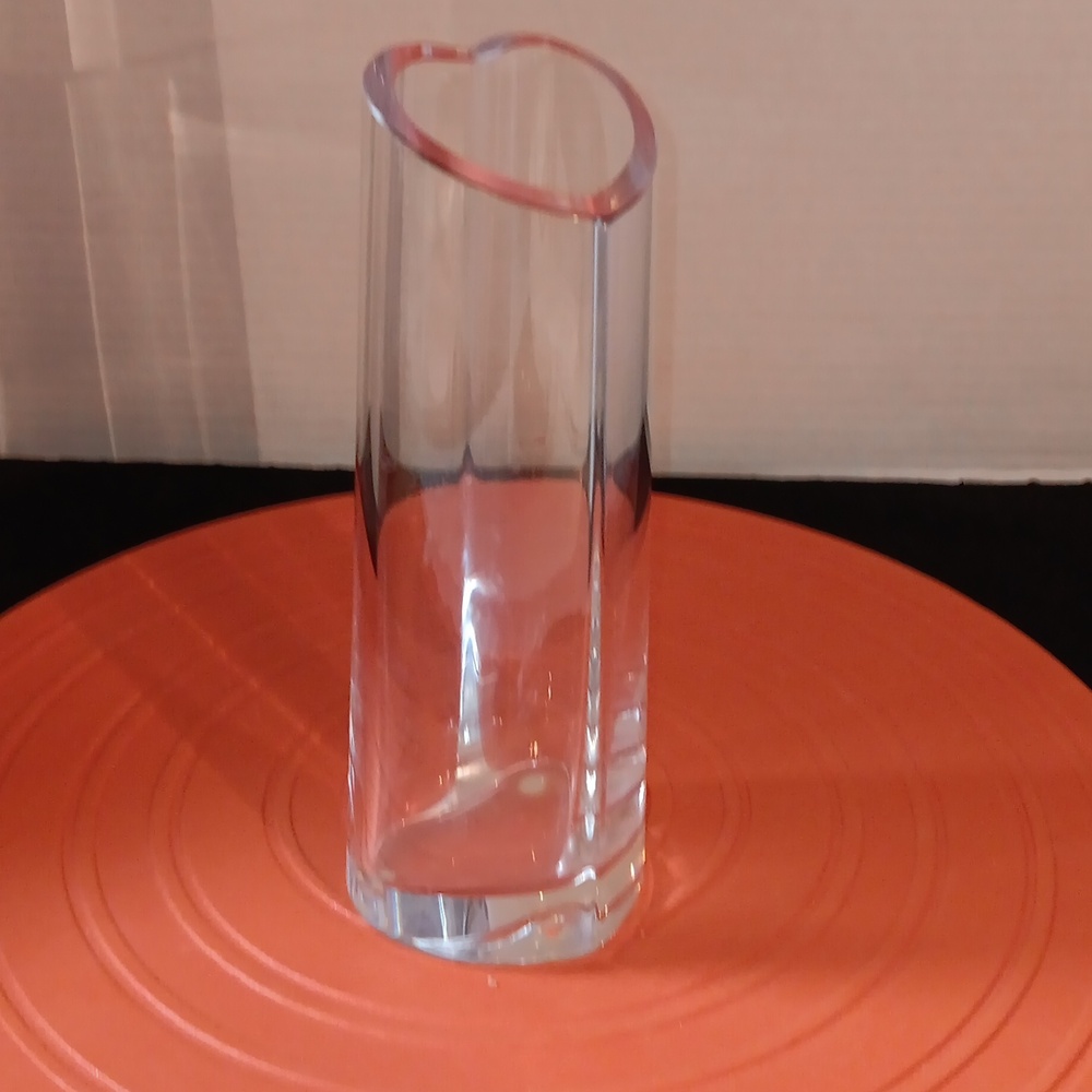 Glass heart vase